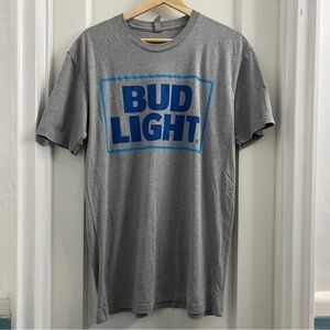 Bud Light T Shirt, grey size Large